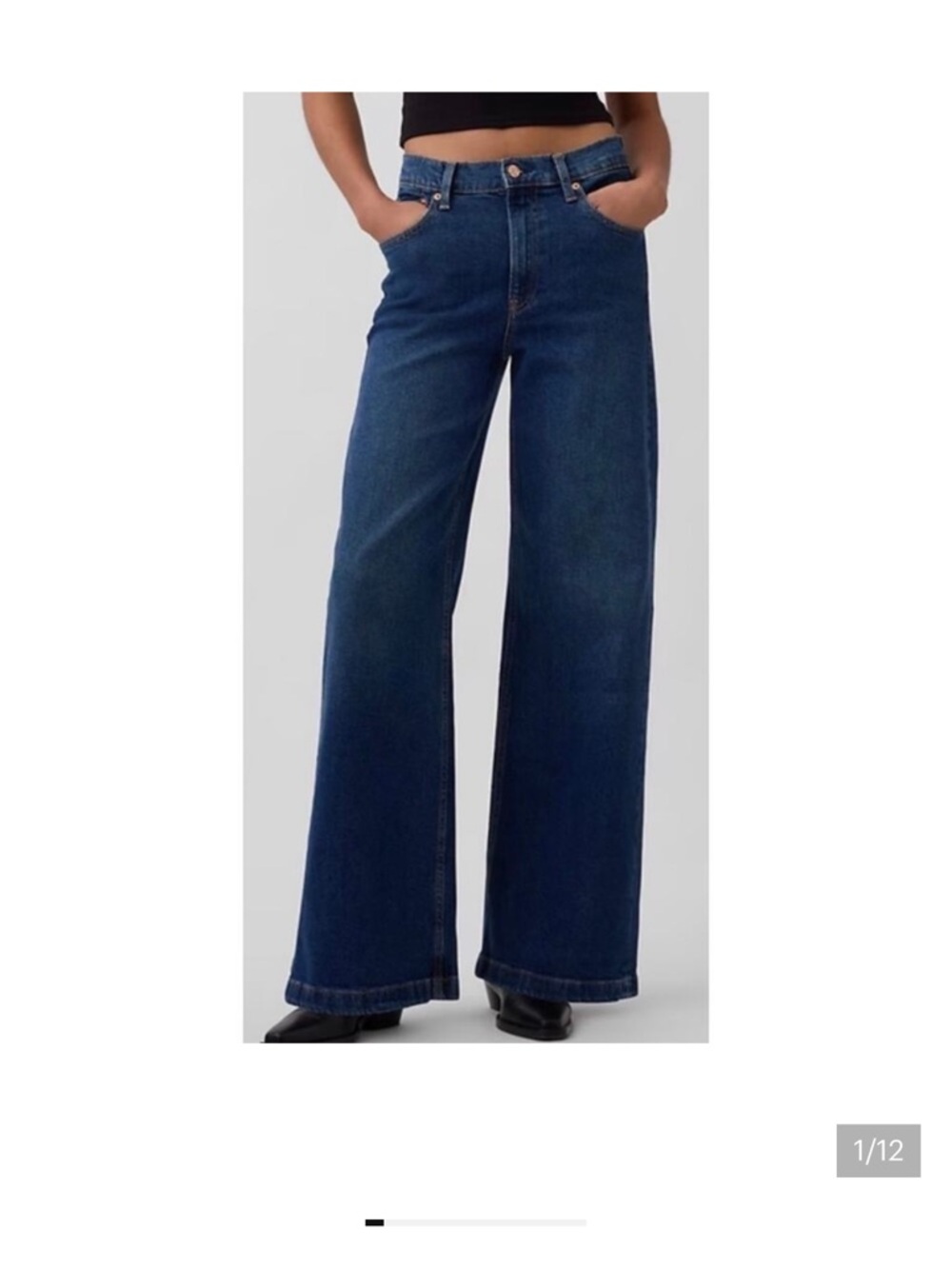 Gap High Rise Stride Wide Leg Jean Plus 32 14R